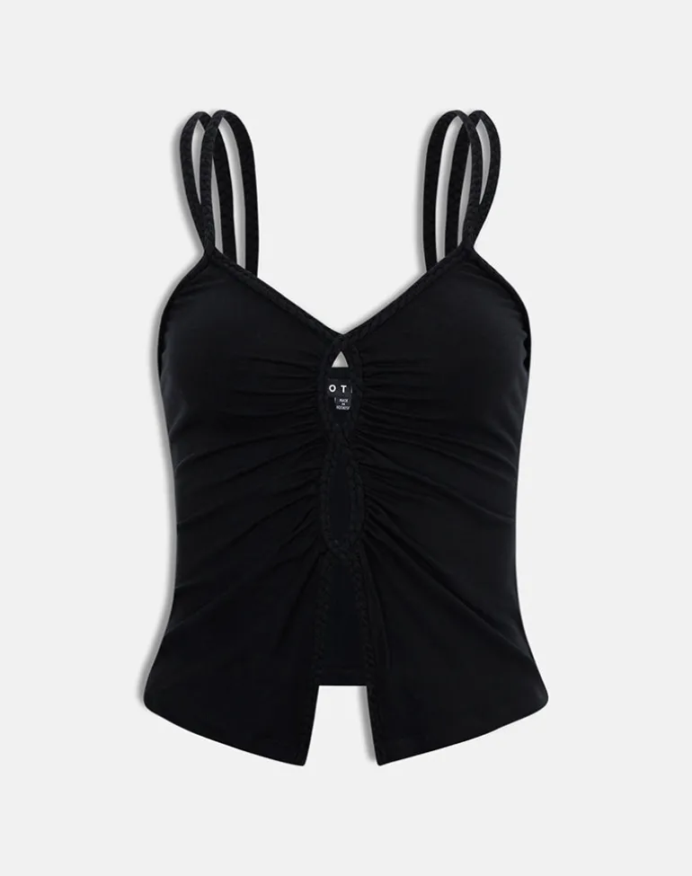 Kepangan Cutout Top in Jersey Black