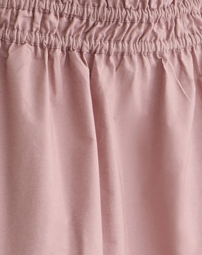 Khimar Gathered Midi Skirt in Poplin Dusty Rose