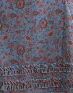 Koharu Mini Dress in Shadow Blossom Blue Chiffon