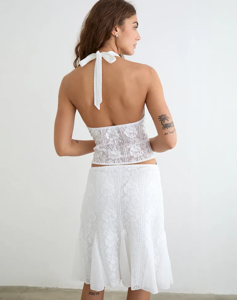 Kopa Top in Floral Lace White