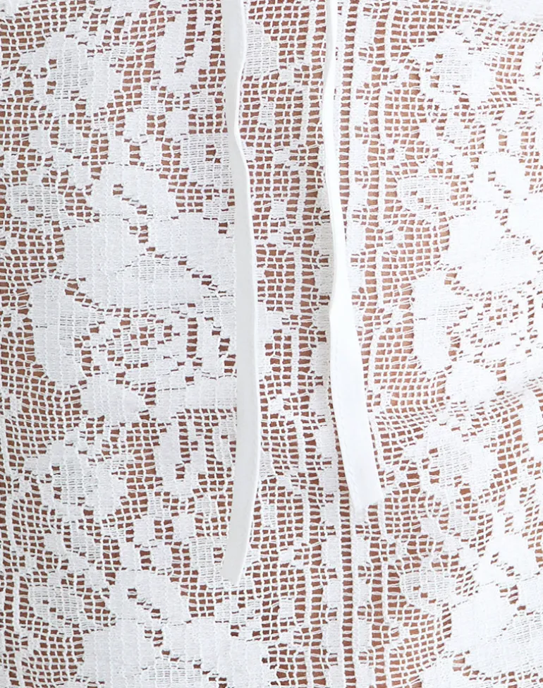 Kopa Top in Floral Lace White