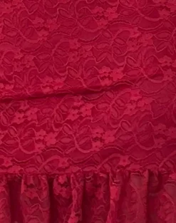 Krecia Mini Skirt in Deep Red Lace