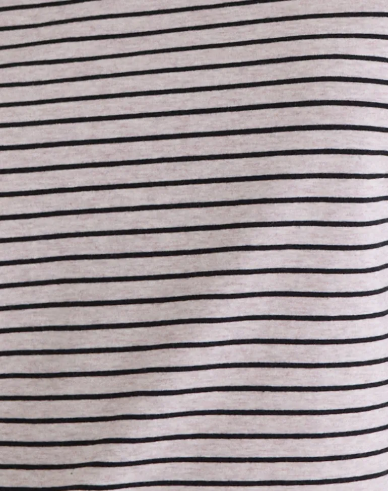 Kumiko Long Sleeve Top in Jersey Grey and Black