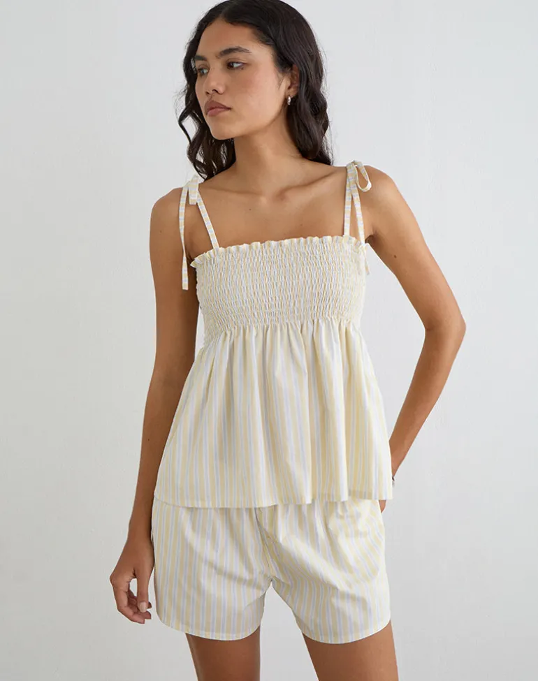 Laboxe Short in Candy Stripe Yellow