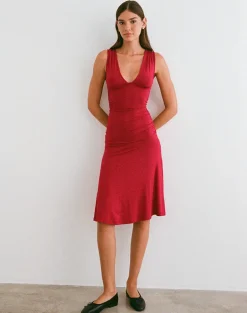 Laluma Midi Dress in Adrenaline Red