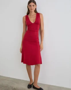 Laluma Midi Dress in Adrenaline Red