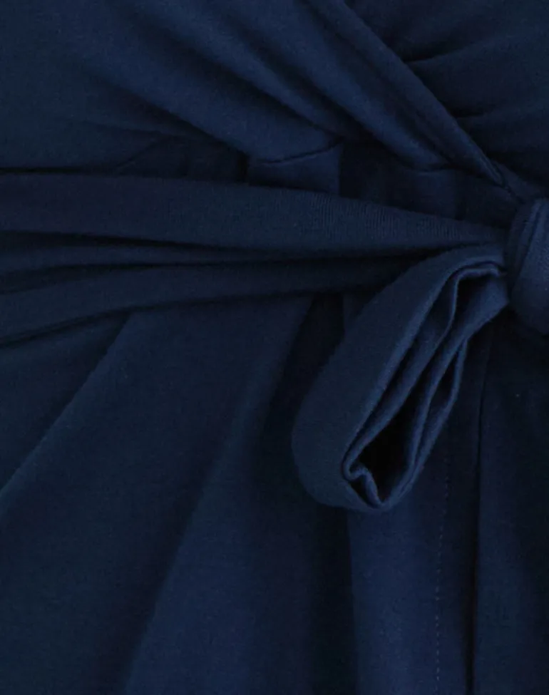 Lamae Wrap Top in Navy