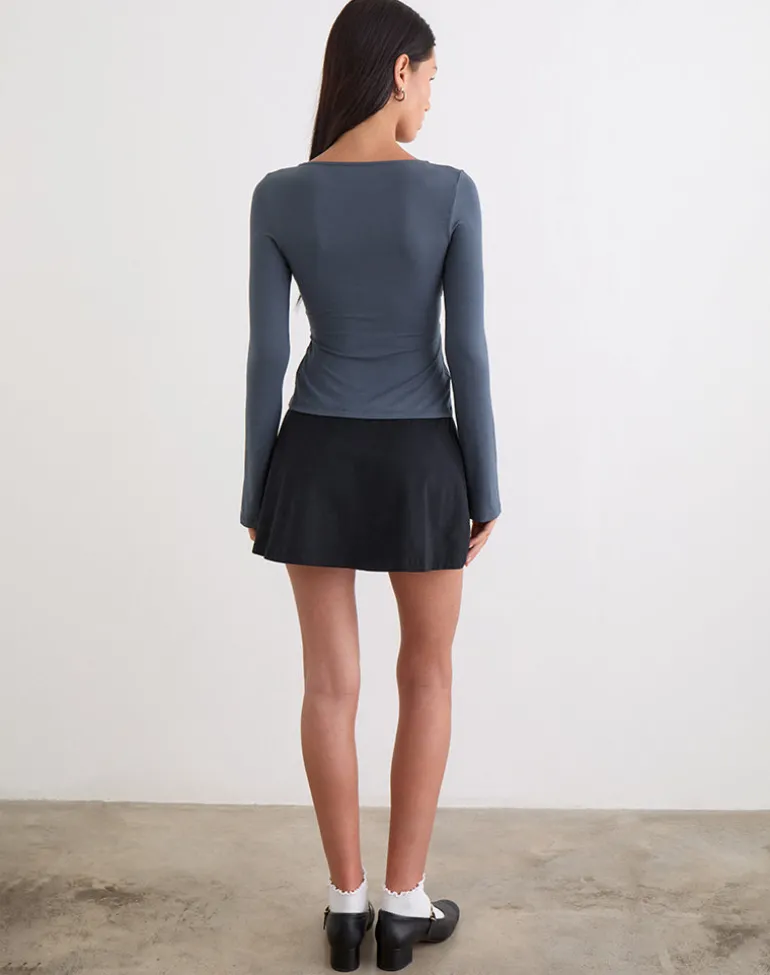 Lamae Wrap Top in Ocean Storm