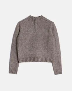 Lamara Quater Zip Jumper in Dark Brown Marl