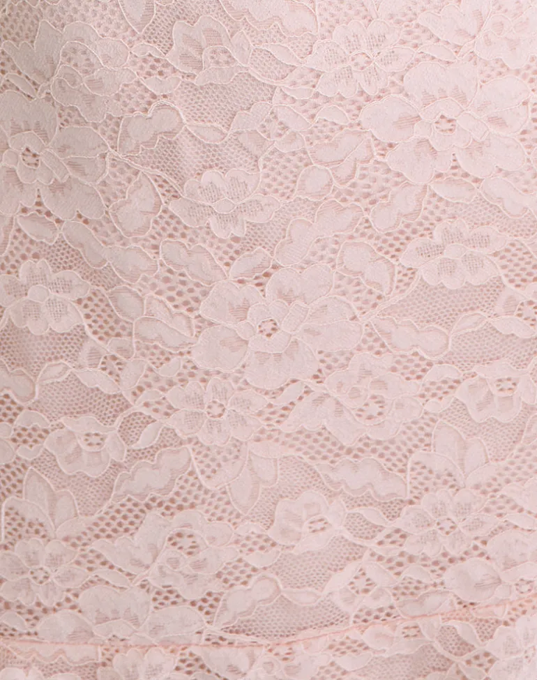 Lanaila Mini Dress in Lace Soft Pink
