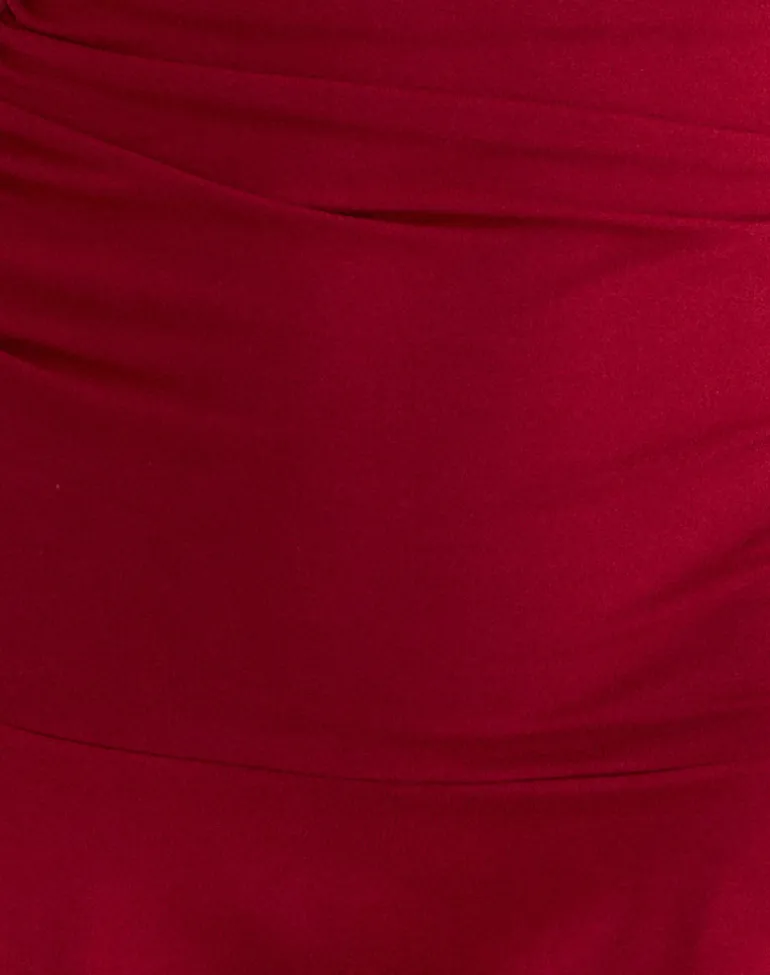 Lanai Mini Dress in Rayon Jersey Adrenaline Red