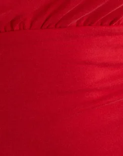 Lanthe Deep Plunge Top in Cupro Red