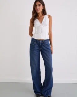 Lasily V Neck Corset Top in White