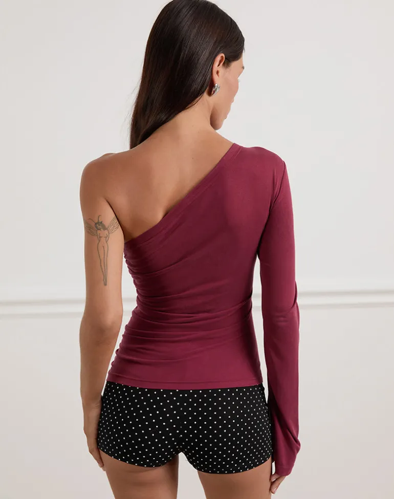 Lasya Long Sleeve Top in Burgundy