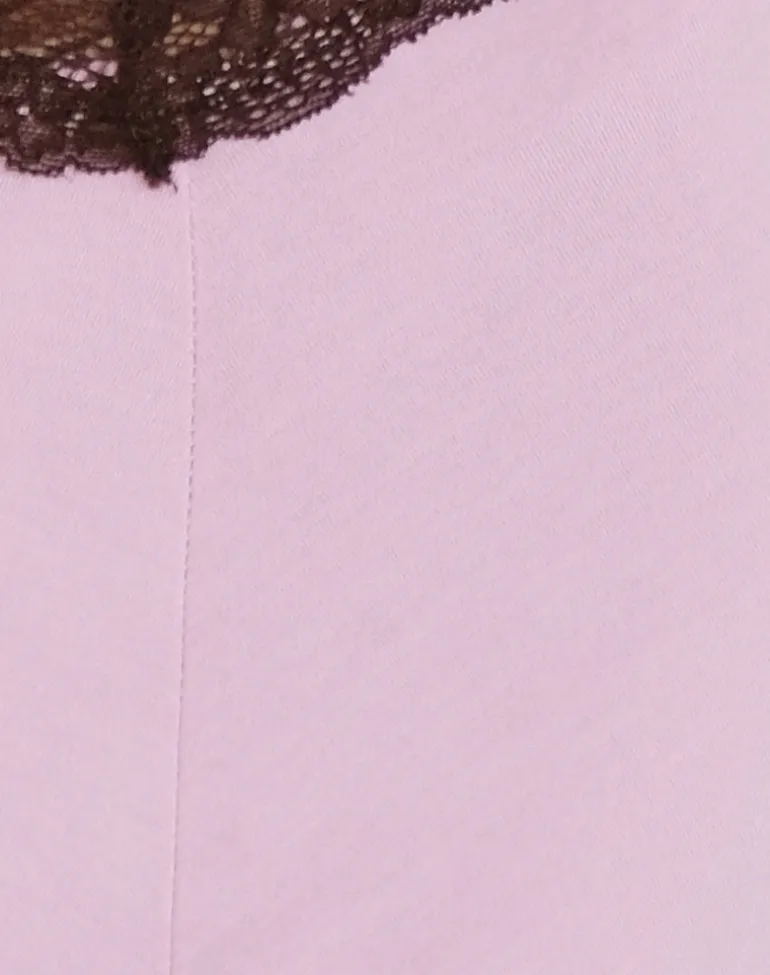 Laudine Midi Skirt in Lavender with Bitter Chocolate Lace