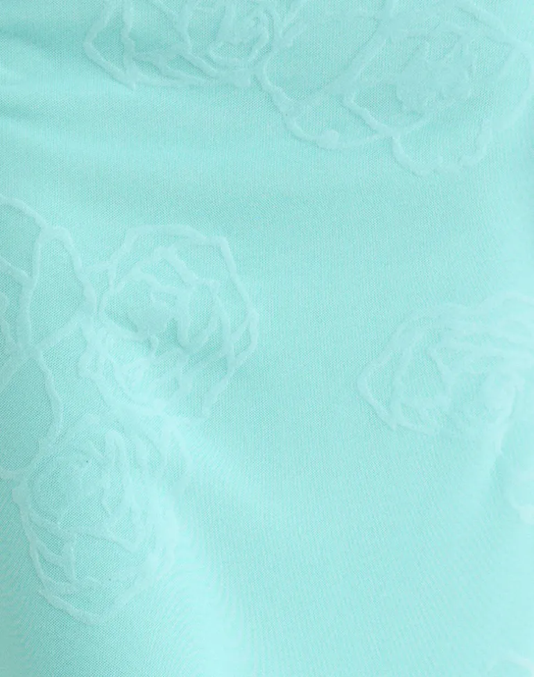 Laykha Midi Skirt in Flock Floral Doodle Blue