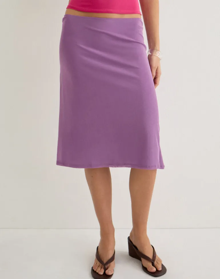 Laykha Midi Skirt in Mesh Purple