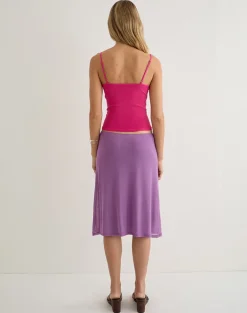 Laykha Midi Skirt in Mesh Purple