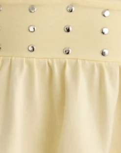 Leisma Frill Top in Jersey Lemon with Studs