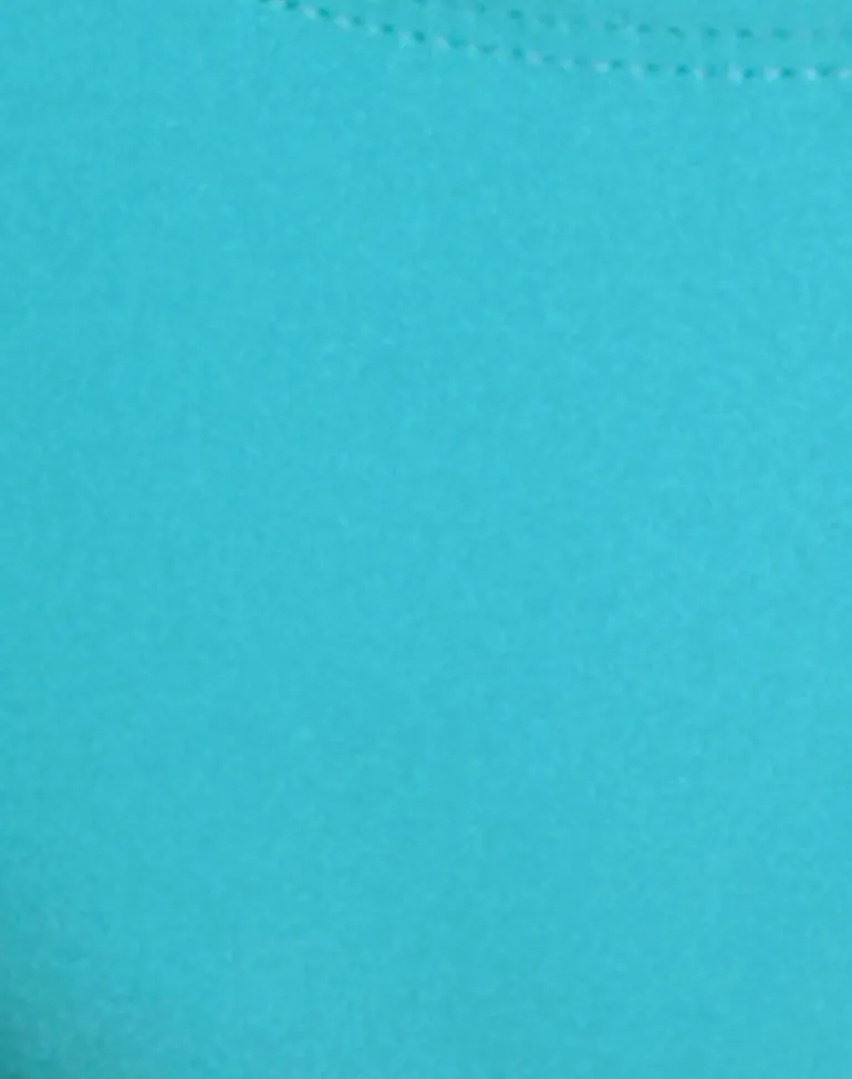 Lentra Bikini Bottom in Aqua with Spiral and Beads