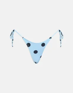 Lentra Bikini Bottom in Blue with Polka Space Black