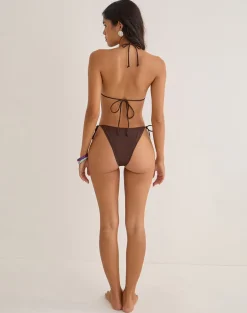 Lentra Bikini Bottom in Brown with Beads