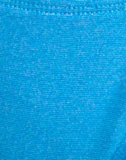 Lentra Bikini Bottom in Shimmer Blue with Spiral and Beads