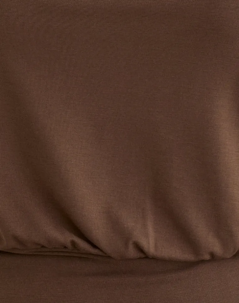 Leocadia Bandeau Top in Cupro Bitter Chocolate