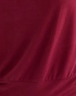 Leocadia Bandeau Top in Cupro Dark Red