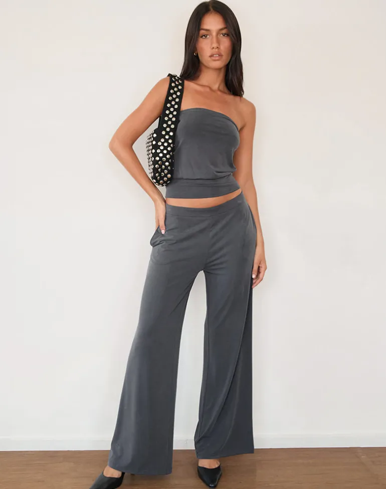 Leocadia Bandeau Top in Dark Grey