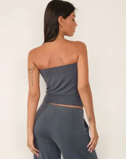 Leocadia Bandeau Top in Dark Grey