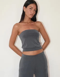 Leocadia Bandeau Top in Dark Grey
