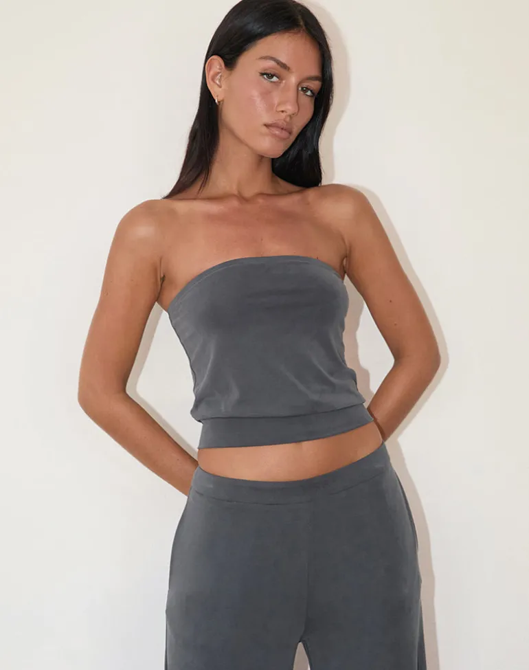 Leocadia Bandeau Top in Dark Grey