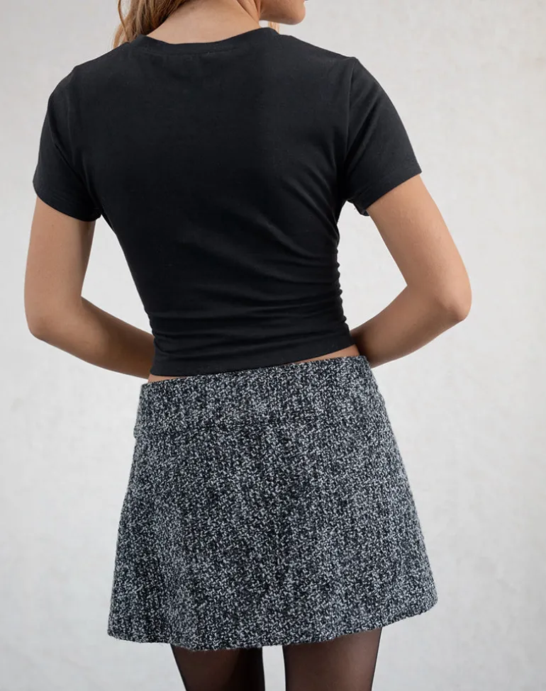 Letty Tailored Mini Skirt in Black and White