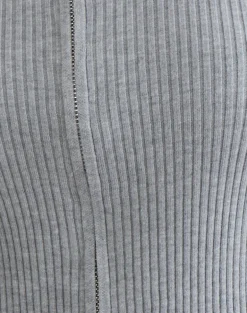 Liano Zip Cardigan in Rib Knit Grey