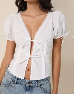 Lias Puff Sleeve Blouse in White