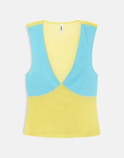 Lihat Top in Baby Blue and Mustard
