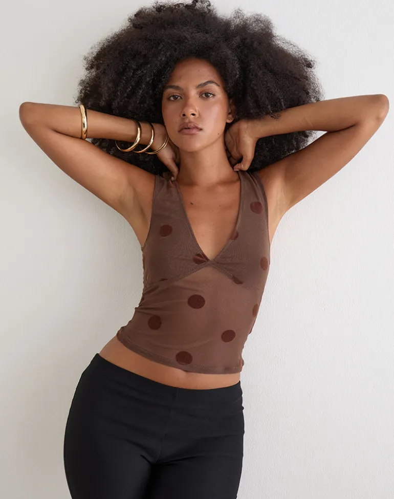 Lihat Top in Big Polka Brown