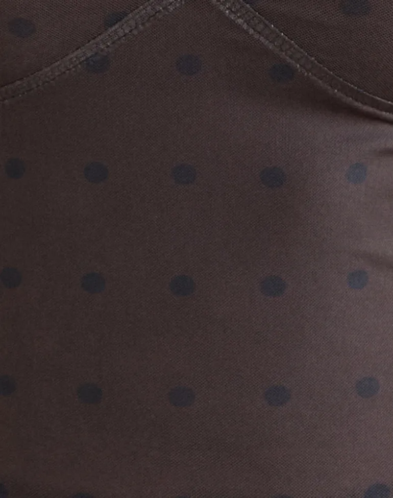 Lihat Top in Mesh Rustic Polka Brown