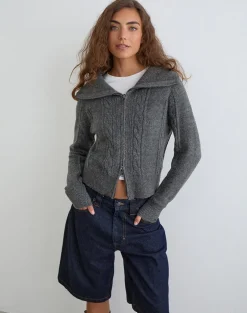 Lilena Zip Jumper in Knit Dark Shadow