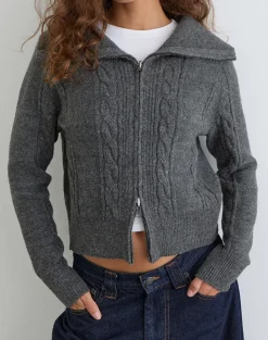 Lilena Zip Jumper in Knit Dark Shadow