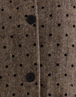 Lirena Longline Coat in Polka Brown