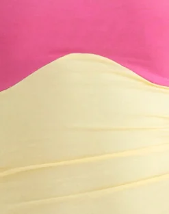 Liv Top in Rayon Jersey Lemon Yellow and Deep Pink