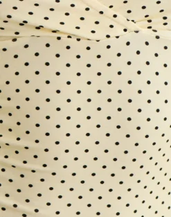 Lobos Crossover Top in Butter Yellow with Micro Polka Dots