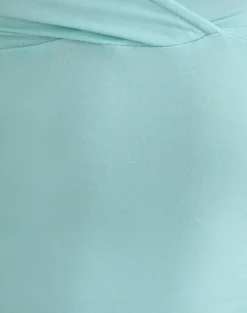 Lobos Crossover Top in Rayon Jersey Aqua