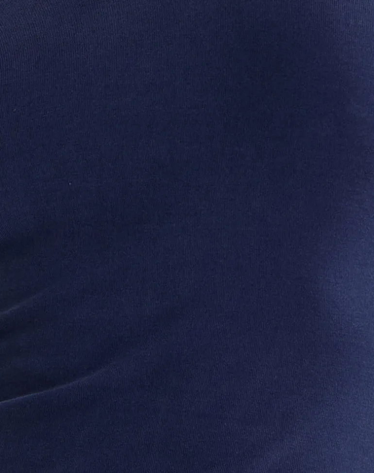 Lorie Halter Top in Cupro Navy