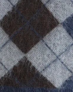 Louna Jumper in Knit Argyle Check Navy