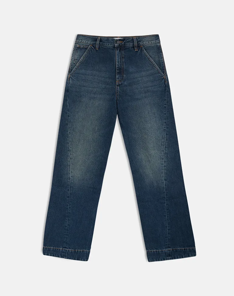 Low Rise Cinch Twisted Seam Jean in Dirty Green