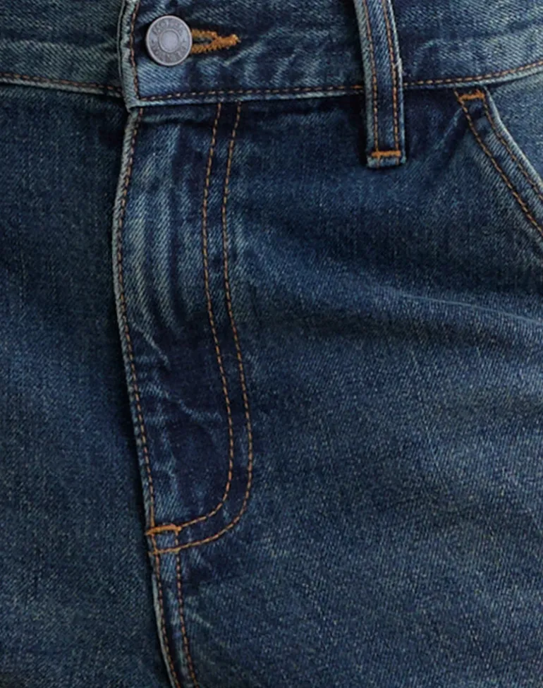 Low Rise Cinch Twisted Seam Jean in Dirty Green