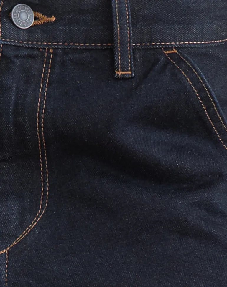 Low Rise Cinch Twisted Seam Jean in Indigo